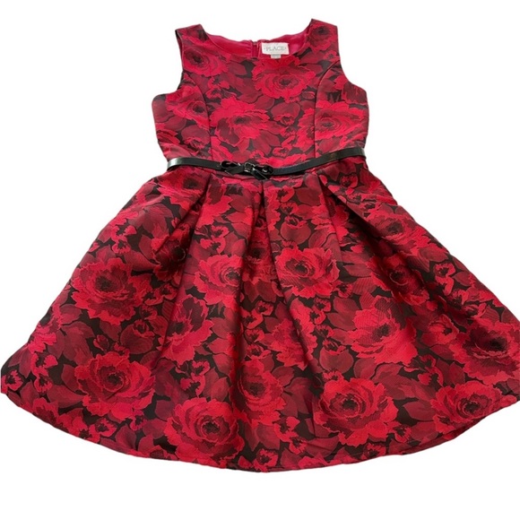 *RELISTED* The Children’s Place Red Jacquard Belted Dress Girls Size 10 - Picture 7 of 15